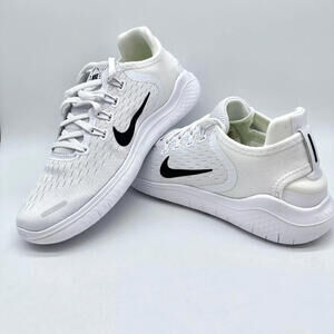 Nike Free Run RN 2018 Low Running Shoes White Black 942837-100 Women's Sz 8 NEW